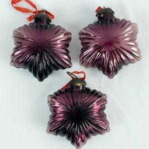 Vintage Mercury Glass Kugel Style Purple Star Shape 4" Christmas Ornament O20